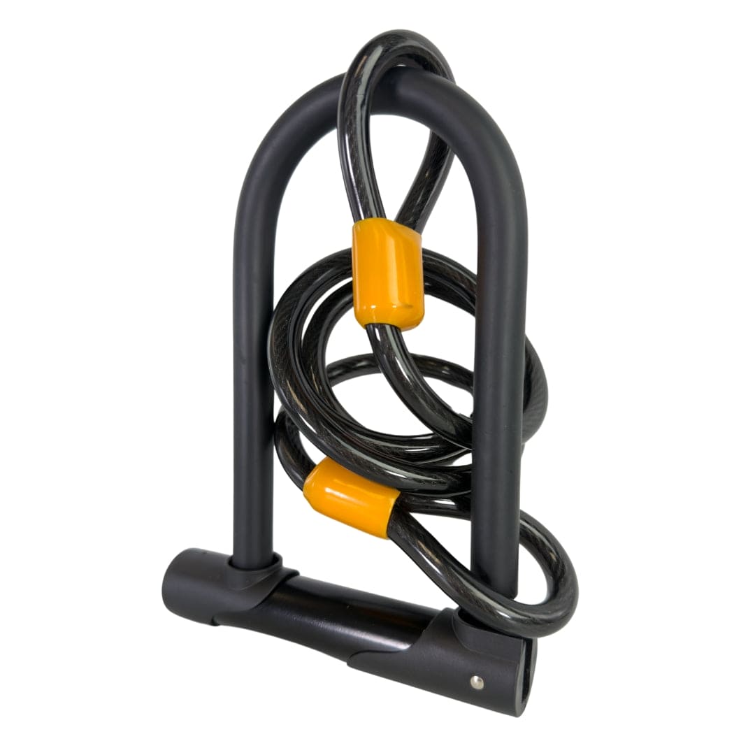 Bike U Lock with Cable - 14mm Anti-Theft Bicycle Lock with 48-Inch Cable & Mounting Bracket | Compatible with Road Bikes, Mountain Bikes, and E-Bikes