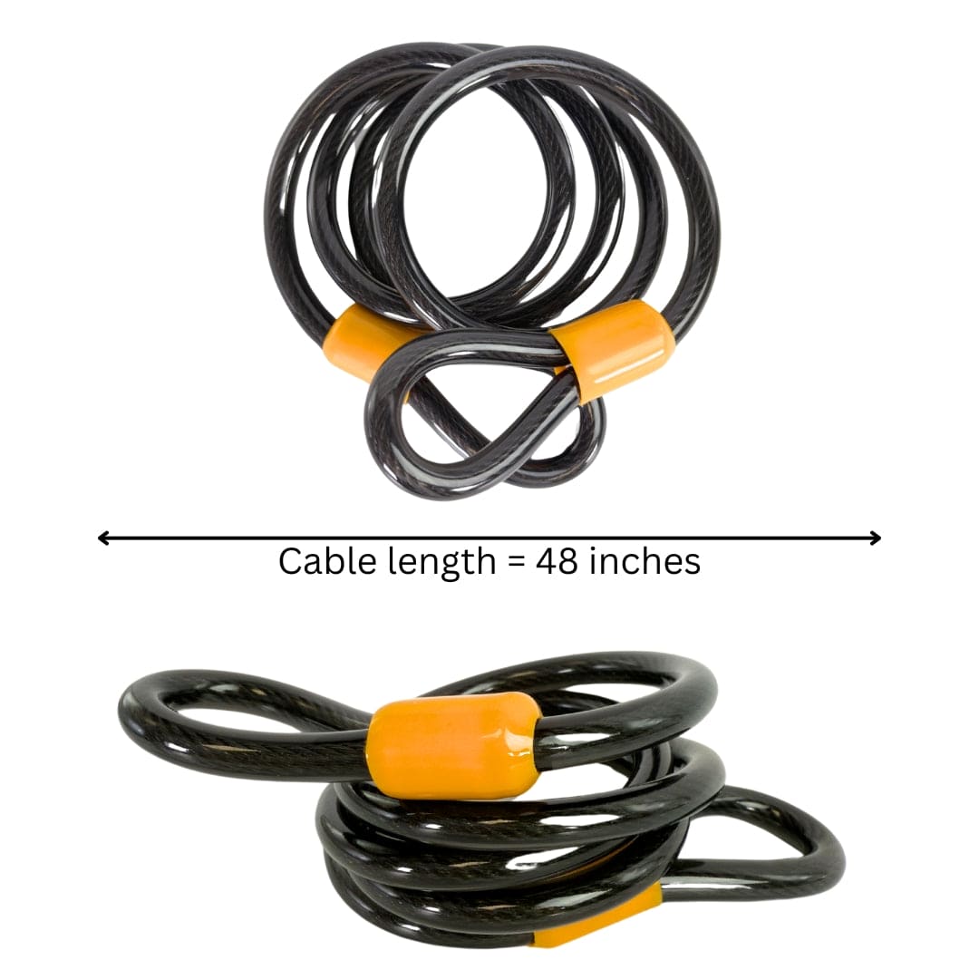 Bike U Lock with Cable - 14mm Anti-Theft Bicycle Lock with 48-Inch Cable & Mounting Bracket | Compatible with Road Bikes, Mountain Bikes, and E-Bikes