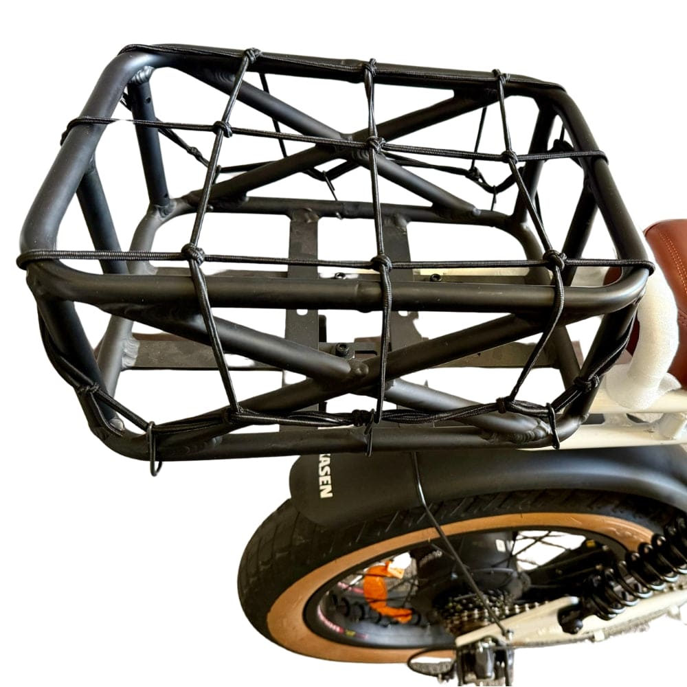 E-Bike Cargo Crate Net 2-Pack, Heavy-Duty with Rust-Proof Metal Hooks – 12” x 12” Stretchable Bungee Cargo Net for Bikes, Motorcycles, ATVs