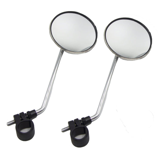 Adjustable Handlebar Mirrors for E-Bikes - Wide Angle Convex Rear View Bike Mirrors for Mountain, Road, BMX, Cruiser Bikes - 2pcs Set