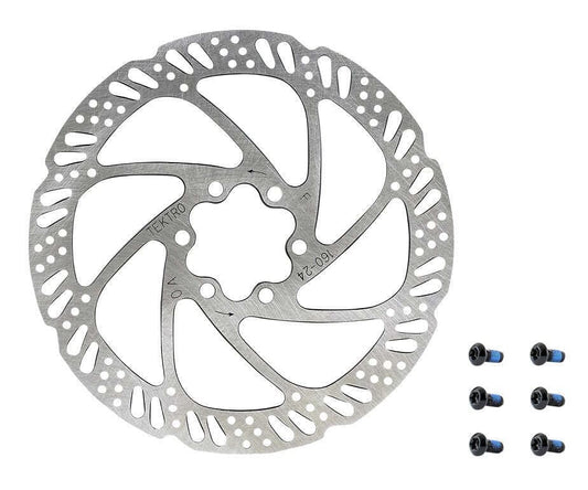 Tektro TR160-24 160mm 6-Bolt Disc Brake Rotor - High-Performance, Lightweight, Heat-Resistant Steel Rotor for E-Bikes