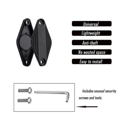 Hidden AirTag Bike Mount Case - Universal Waterproof Anti-Theft GPS Tracker Holder for Bicycle, Compatible with Apple AirTag (Includes Mounting Screws & Tool)