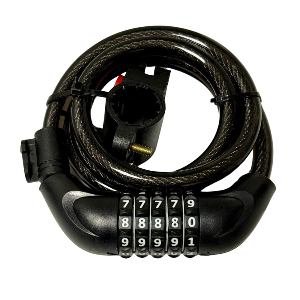 Bike Lock Cable with 5-Digit Resettable Combination | Secure Mount Bracket for Bicycles, Scooters, and Glass Doors | Anti-Theft, Durable, and Weather-Resistant