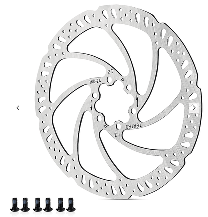 Tektro TR180-24 180mm 6-Bolt Disc Brake Rotor – High Heat Dissipation, Durable Steel, for E-Bikes & Mountain Bikes