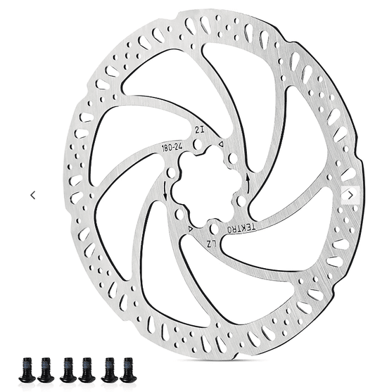 Tektro TR180-24 180mm 6-Bolt Disc Brake Rotor – High Heat Dissipation, Durable Steel, for E-Bikes & Mountain Bikes