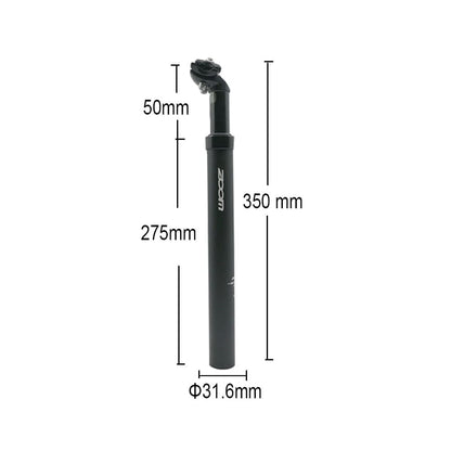 Seat Post - ZOOM Alloy MTB Mountain Bike Suspension - 31.6mm Diameter, 50mm Travel, 350mm Length | Comfort & Durability for Off-Road Rides