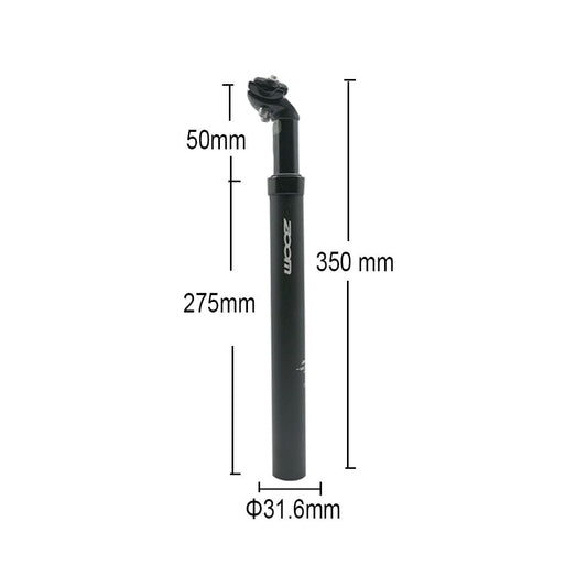 Seat Post - ZOOM Alloy MTB Mountain Bike Suspension - 31.6mm Diameter, 50mm Travel, 350mm Length | Comfort & Durability for Off-Road Rides