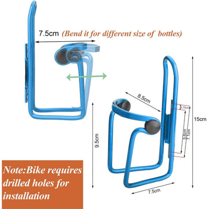 Water Bottle Cage - for E-Bikes & MTB - Lightweight Adjustable - Pack of 2 with Easy Installation Kit (Includes Screws & Hex Key) - Compatible with Road, Mountain, BMX, and Spin Bikes