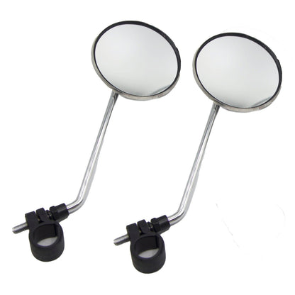 Adjustable Handlebar Mirrors for E-Bikes - Wide Angle Convex Rear View Bike Mirrors for Mountain, Road, BMX, Cruiser Bikes - 2pcs Set