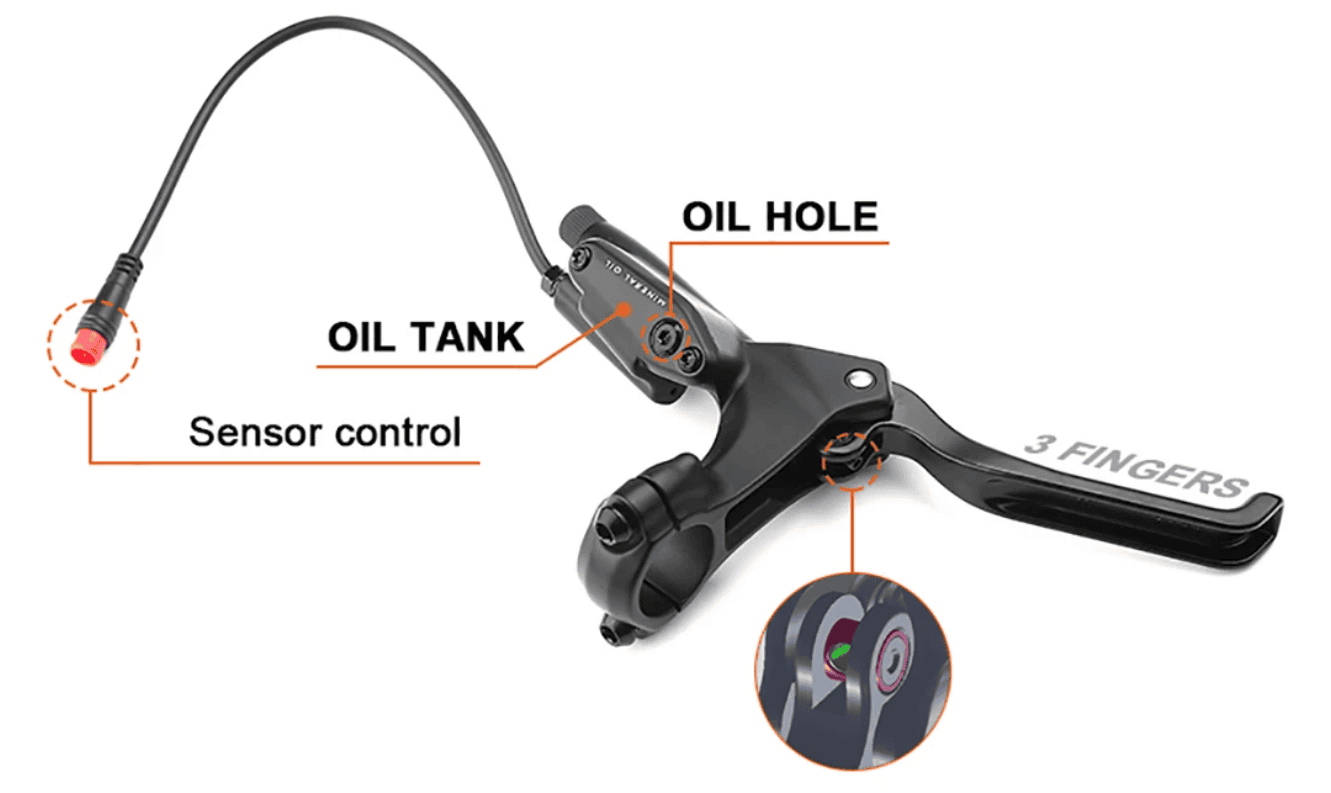 Tektro E350 Hydraulic Brake Lever with Sensor - Right Side | Compatible with E-Bikes | Electric Cut-Off Safety Feature