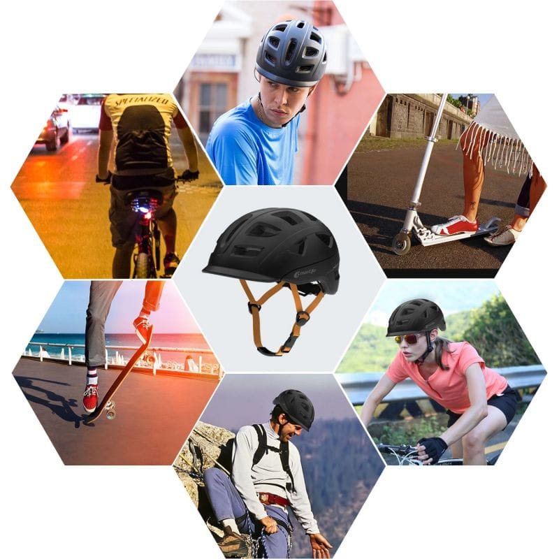 Smart4u UH10 LED Cycling Helmet – Lightweight, LED Safety Lights, Ventilated Bike Helmet for E-Bikes, Scooters, and Cycling