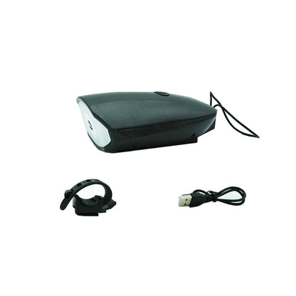 Bike Headlight (Rechargeable) with 120dB Horn - 3 Lighting Modes, USB Charging, Waterproof, Easy Install for Mountain & Road Bikes