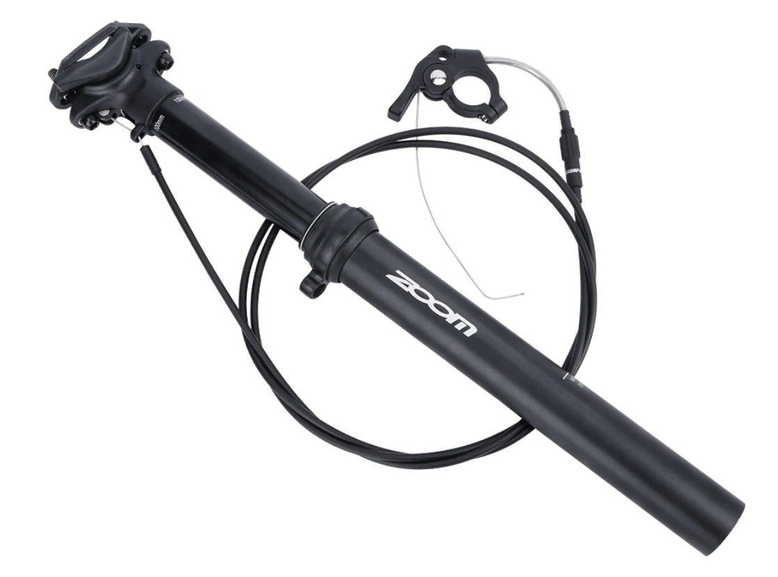 Seat Post Zoom SPD-801E - 31.6mm Hydraulic Remote Dropper Seat Post for Mountain Bikes – Adjustable Height, Internal/External Cable Routing, 100mm Travel, Aluminum Alloy